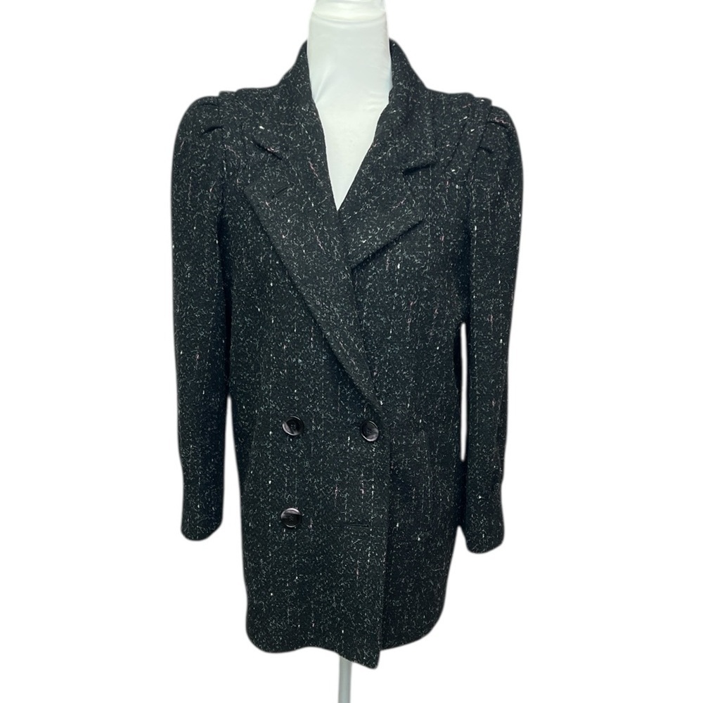 Karizma Black Tweed Double-Breasted Coat